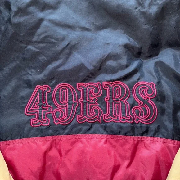 San Francisco 49ers Starter Jacket Mens XL Black Red Gold Vintage